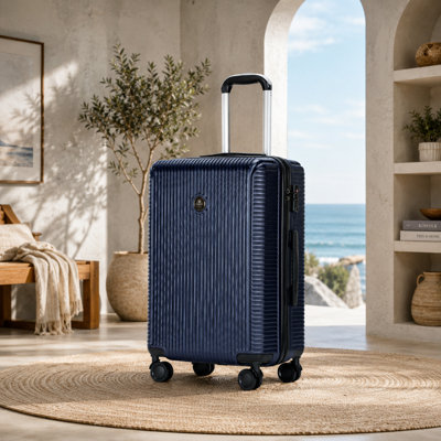 SuperGift.com Navy Blue Hard Shell Expandable Suitcase 24" With Tsa Lock from B&Q