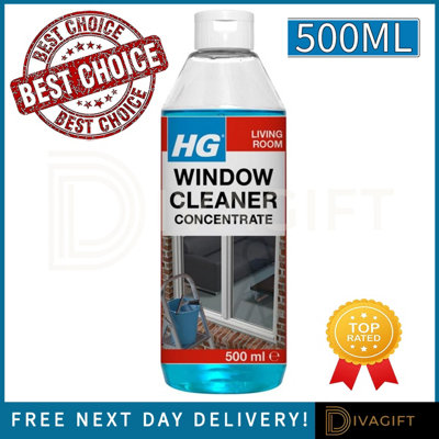 SuperGift.com 2 X Hg Window Cleaner Concentrate Streak Free Glass Cleaning Solution 500Ml from B&Q
