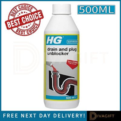 SuperGift.com 4 X Hg Drain & Plug Unblocker Liquid Drain Cleaner For SinksShowers & Plugholes 500Ml from B&Q
