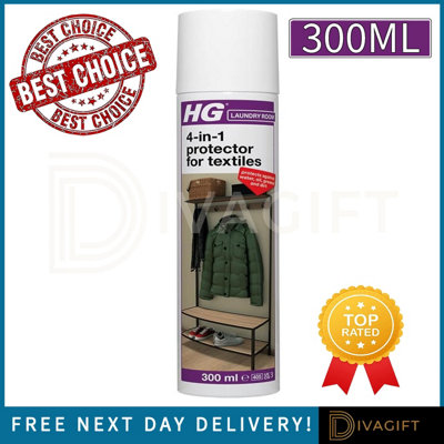 SuperGift.com Hg 4-In-1 Protector For Textiles Fabric StainDirt & Liquid Repellent Spray 300Ml from B&Q