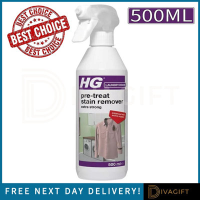 B&Q -  2X Hg Laundry Pre-Treat Stain Remover Fabric Stain Treatment Spray 500Ml