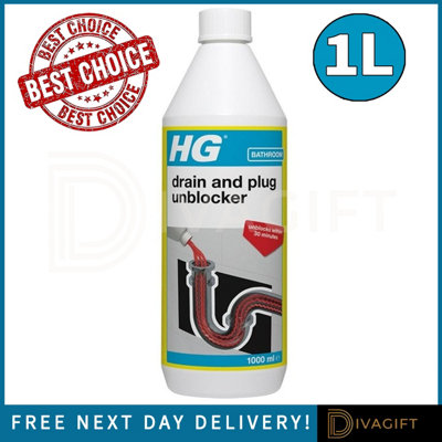 SuperGift.com 3X Hg Drain & Plug Unblocker Liquid GreaseSoap & Drain Blockage Remover 1L from B&Q