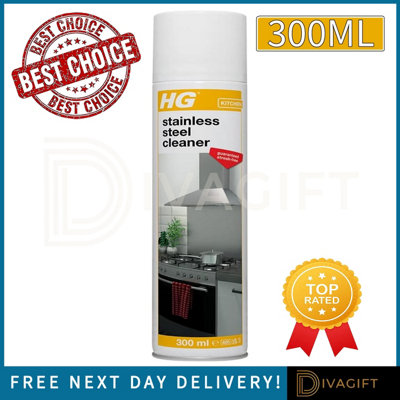 SuperGift.com Hg Stainless Steel Cleaner Spray Fingerprint & Grease Remover For Steel Surfaces 300Ml from B&Q