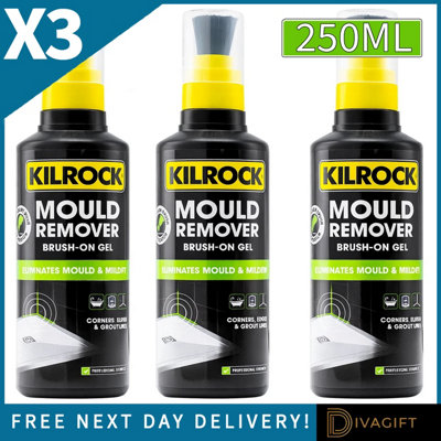 B&Q -  3X Kilrock Mould Remover Brush On Gel MouldMildew & Black Stain Cleaner 250Ml