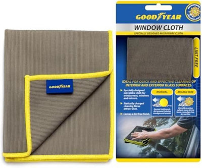 B&Q -  Goodyear Microfibre Window Cloth Streak-Free Glass & Mirror Cleaning Cloth
