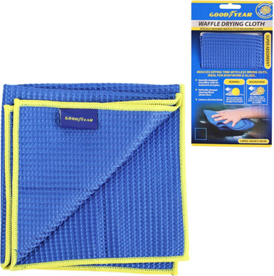 B&Q -  Goodyear Microfibre Waffle Cloth Streak-Free Cleaning & Drying Cloth