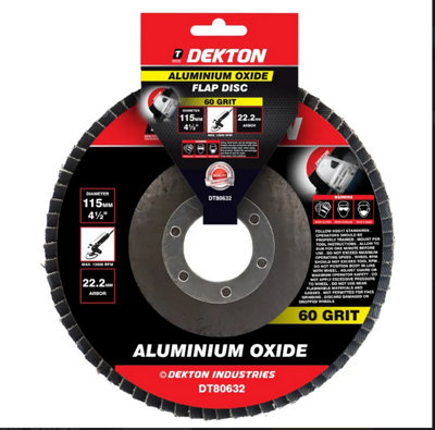 B&Q -  Dekton Aluminium Oxide Flap Disc 60 Grit 115mm For Metal GrindingSanding & Surface Preparation