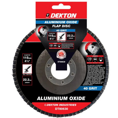 B&Q -  Dekton Aluminium Oxide Flap Disc 40 Grit 115mm For Metal GrindingWeld Blending & Surface Preparation