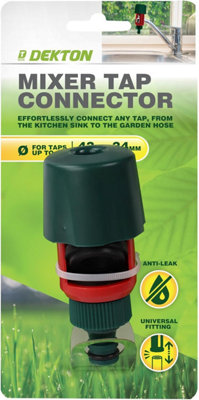 B&Q -  Dekton Multi Tap Connector For Indoor & Outdoor Taps Garden Hose Adapter