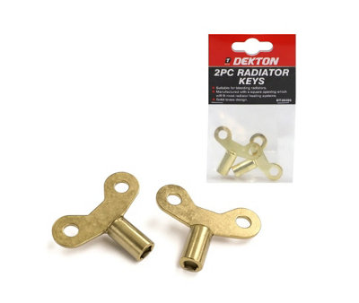 B&Q -  Dekton 2 Piece Solid Brass Radiator Bleed Key Set For Central Heating Radiators