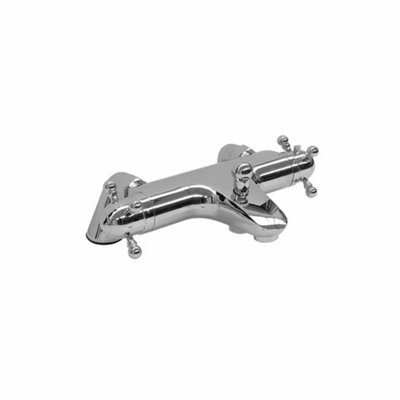 Enki Gallant Chrome Traditional Deck Mounted Brass Thermostatic Bath Shower Mixer Tap Bbt0224 Size 0.5