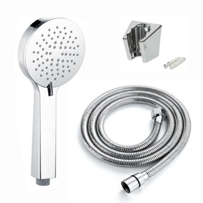 Enki Chrome Modern Contemporary Bathroom Stainless Steel Multi-Function Ergonomic Anti-Clog Nozzles Hand Shower Head & Hose Kit from B&Q