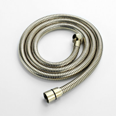 Enki English Gold Modern Bathroom Stainless Steel Long Flexi Cone To Nut Universal Replacement Large Bore Shower Hose Pipe 1.75M from B&Q