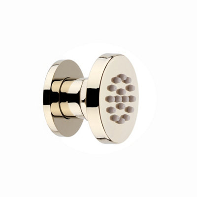 Enki Gold Classic Timeless Bathroom Polished Solid Brass Anti-Limescale Rubber Nozzle Single-Spray Round Body Massager Shower Jet from B&Q