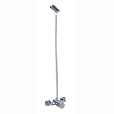 Enki Vision Chrome Bathroom Brass Non-Concussive Exposed Time Adjustable Shower Set W/ Mixer Valve Riser Rail & Anti-Vandal Head from B&Q