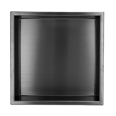 Enki Gunmetal Grey Shower Niche 300X300 from B&Q
