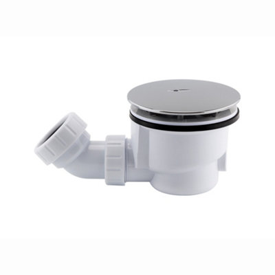 Enki Chrome Silver White Modern Traditional Bathroom Fast Flow Design Hygienic Easy Clean Bath Basin Shower Waste Trap W/ Cover from B&Q