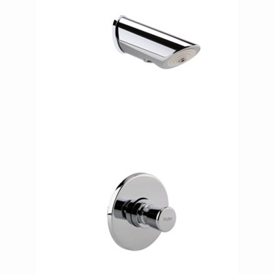 Enki Vision Chrome Modern Bathroom Brass Non-Concussive Concealed Time Adjustable Shower Set W/ Valve Tap & Anti-Vandal Head from B&Q