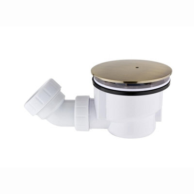 Enki Antique Brass White Modern Traditional Bathroom Fast Flow Design Hygienic Easy Clean Bath Basin Shower Waste Trap W/ Cover from B&Q