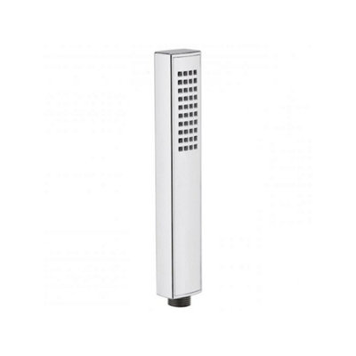 Enki Chrome Silver Modern Bathroom Single-Spray Easy Clean Anti-Clog Nozzles Square Pencil Design Handheld Shower Head Handset E27 from B&Q