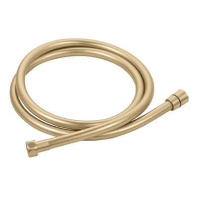 Enki Brushed Brass Traditional Bathroom Pvc Flexible Universal Replacement Part Anti-Twist Easy Clean Leak Proof Shower Hose 1.5M from B&Q