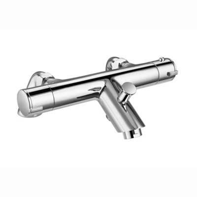 Enki Dune Chrome Contemporary Brass Thermostatic Bath Shower Mixer Deck Mount 1/2" from B&Q
