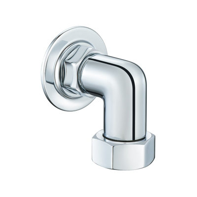 Enki Downton Chrome Silver Modern Contemporary Bathroom Solid Brass 3/4" Water Inlet Outlet Replacement Part Return To Wall Bend from B&Q