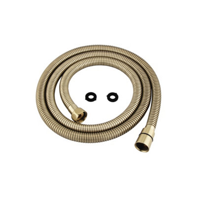 Enki Brushed Brass Modern Contemporary Bathroom Stainless Steel Standard Bore Replacement Part Flexi Shower Head Hose Pipe 1.5M from B&Q