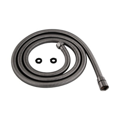 Enki Gunmetal Grey Modern Contemporary Bathroom Stainless Steel Standard Bore Replacement Part Flexi Shower Head Hose Pipe 1.5M from B&Q