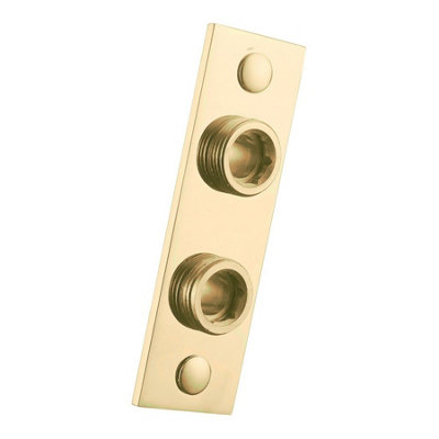 Enki Brushed Brass Traditional Bathroom Rectangular Screw-In Mount Easy Fix Wall Plate For Exposed Mini Thermostatic Shower Valves from B&Q