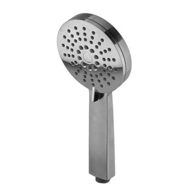Enki Gunmetal Grey Modern Bathroom Single-Spray Multi-Function 3-Setting Anti-Clog Nozzles Easy Clean Round Handheld Shower Head from B&Q