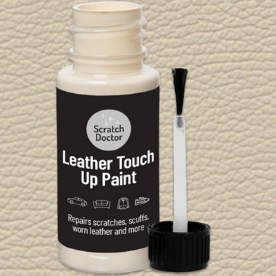 B&Q -  Leather Touch Up Paint Leather DyeLeather Paint With Brush 15Ml Cream
