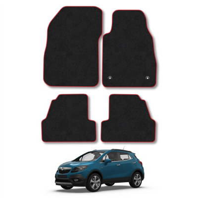 Car Mat Co Vauxhall Mokka 2012-2019 Car Mats Red Trim Carpet Tailored  Easy Clean Clips from B&Q