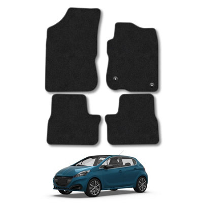 Car Mat Co Peugeot 208 2012-2020 Car Mats Grey Trim Carpet Tailored  Easy Clean Clips from B&Q