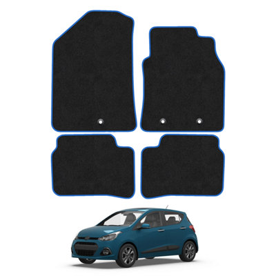 Car Mat Co Hyundai I10 2014-2020 Car Mats Blue Trim Carpet Tailored  Easy Clean Clips from B&Q