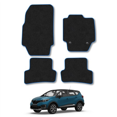Car Mat Co Renault Captur 2013-2020 Car Mats Blue Trim Carpet Tailored  Easy Clean Clips from B&Q