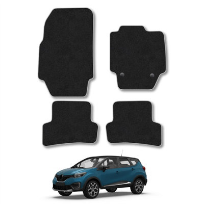Car Mat Co Renault Captur 2013-2020 Car Mats Grey Trim Carpet Tailored  Easy Clean Clips from B&Q