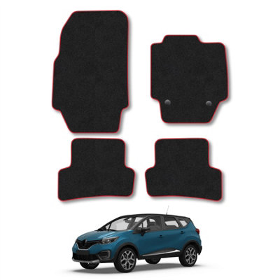 Car Mat Co Renault Captur 2013-2020 Car Mats Red Trim Carpet Tailored  Easy Clean Clips from B&Q