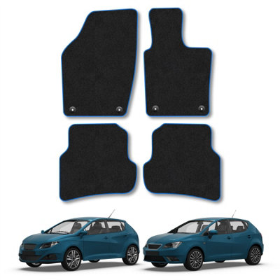 Car Mat Co Seat Ibiza 2008-2017 Car Mats Blue Trim Carpet Tailored  Easy Clean Clips from B&Q