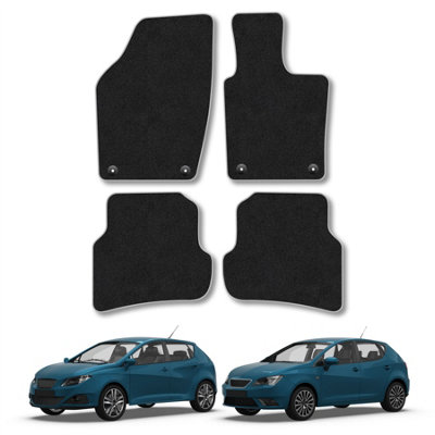 Car Mat Co Seat Ibiza 2008-2017 Car Mats Grey Trim Carpet Tailored  Easy Clean Clips from B&Q