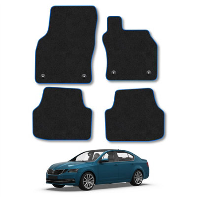 Car Mat Co Skoda Octavia 2013-2020 Car Mats Blue Trim Carpet Tailored  Easy Clean Clips from B&Q