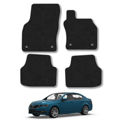 Car Mat Co Skoda Octavia 2013-2020 Car Mats Grey Trim Carpet Tailored  Easy Clean Clips from B&Q