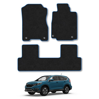 Car Mat Co Honda Cr-V 2012-2018 Car Mats Blue Trim Carpet Tailored  Easy Clean Clips from B&Q