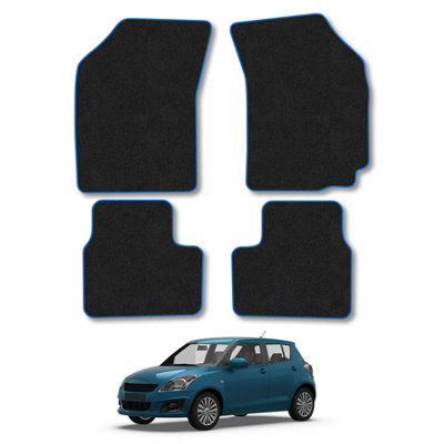 Car Mat Co Suzuki Swift 2010-2017 Car Mats Blue Trim Carpet Tailored  Easy Clean Clips from B&Q