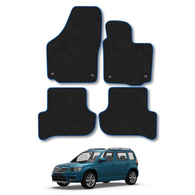 Car Mat Co Skoda Yeti 2009-2017 Car Mats Blue Trim Carpet Tailored  Easy Clean Clips from B&Q