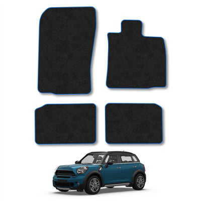 Car Mat Co Mini Countryman 2010-2016 (R60) Car Mats Blue Trim Carpet Tailored  Easy Clean from B&Q