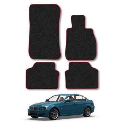 Car Mat Co Bmw 3 Series 2005-2013 (E90/e91) Car Mats Red Trim Carpet Tailored  Easy Clean