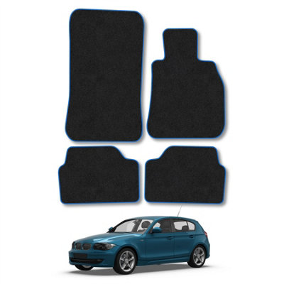 Car Mat Co Bmw 1 Series 2004-2011 (E87) Car Mats Blue Trim Carpet Tailored Fit Easy Clean