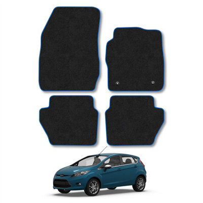 Car Mat Co Ford Fiesta 2008-2011 (Mk6) Car Mats Blue Trim Carpet Tailored Fit Easy Clean from B&Q