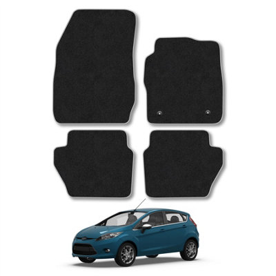 Car Mat Co Ford Fiesta 2008-2011 (Mk6) Car Mats Grey Trim Carpet Tailored Fit Easy Clean from B&Q